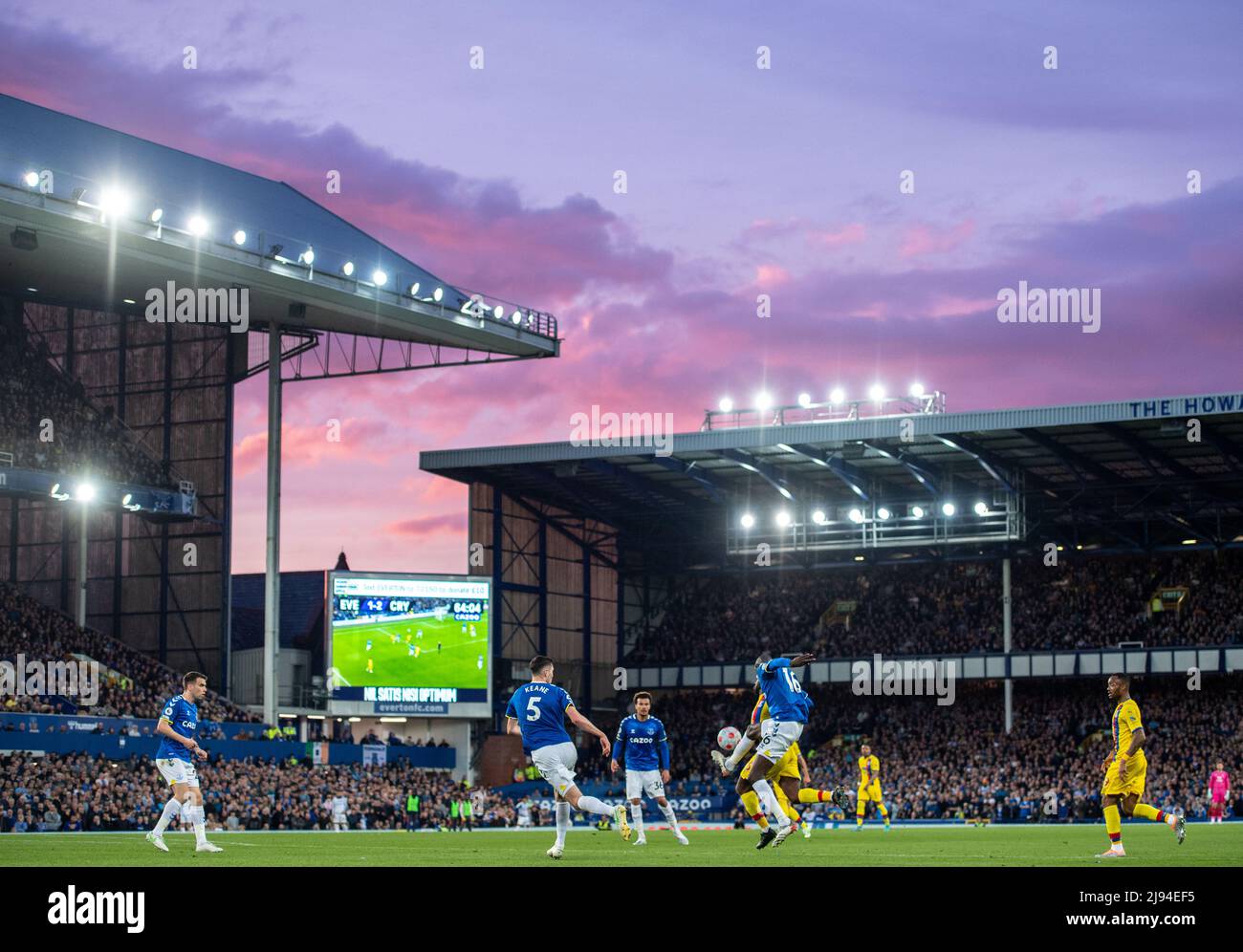 LIVERPOOL, ENGLAND - MAY 19: Wilfried Zaha during the Premier League match between Everton and Crystal Palace at Goodison Park on May 19, 2022 in Liverpool, United Kingdom. (Photo by Sebastian Frej) Stock Photo