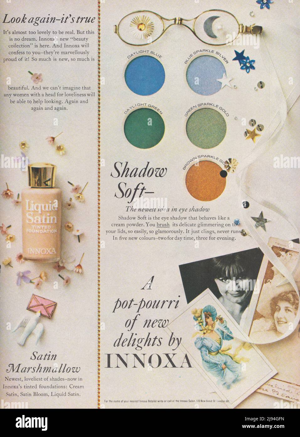 Innoxa cosmetics vintage paper advertisement advert 1980s 1970s Stock Photo