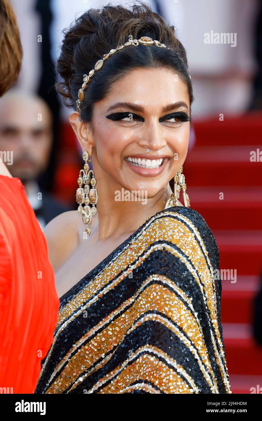 Deepika Padukone attends the Opening Ceremony and red carpet of 'Final Cut (Coupez!)' during the the 75th Annual Cannes Film Festival at Palais des Festivals in Cannes, France, on 17 May 2022. Stock Photo