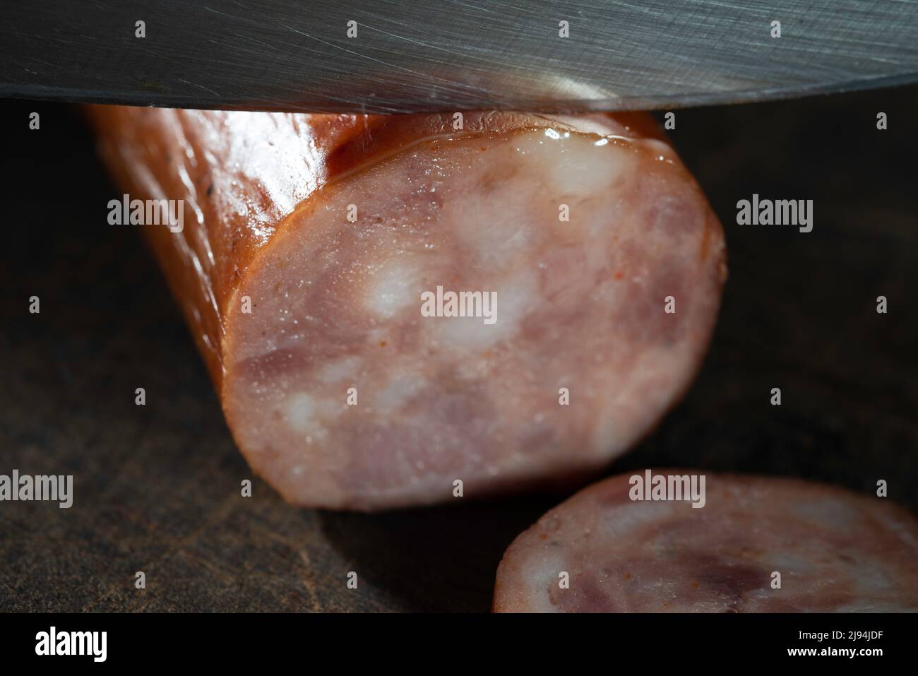 Linguiça calabresa, pork sausage, Brazil Stock Photo