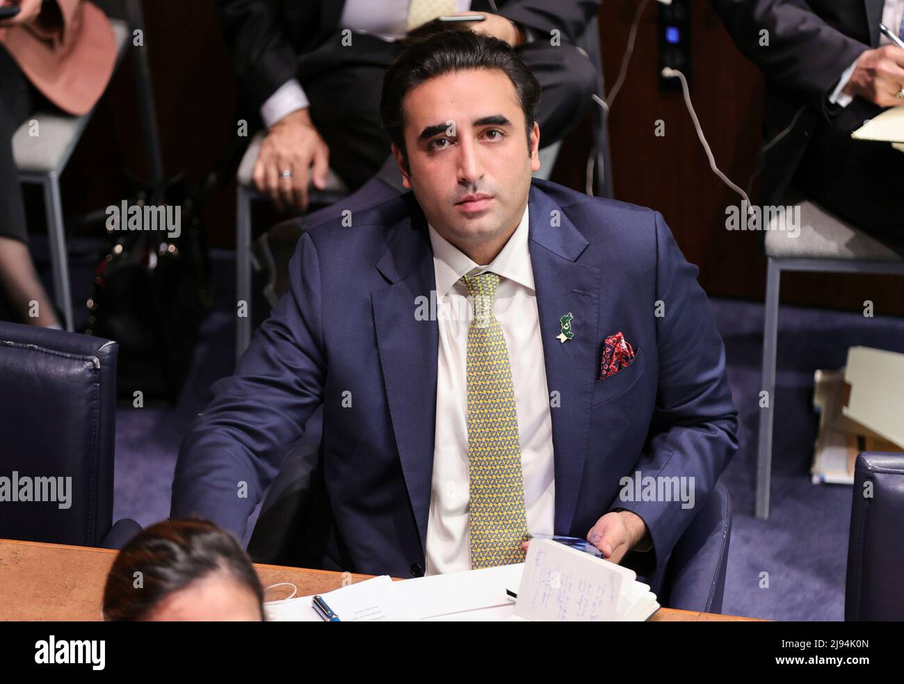 United Nations, New York, USA, May 18, 2022 - Bilawal Bhutto Zardari, Minister for Foreign Affairs of the Islamic Republic of Pakistan During the UN Global Food Security Call to Action Meeting Today at the UN Headquarters in New York City. Photo: Luiz Rampelotto/EuropaNewswire PHOTO CREDIT MANDATORY. Stock Photo