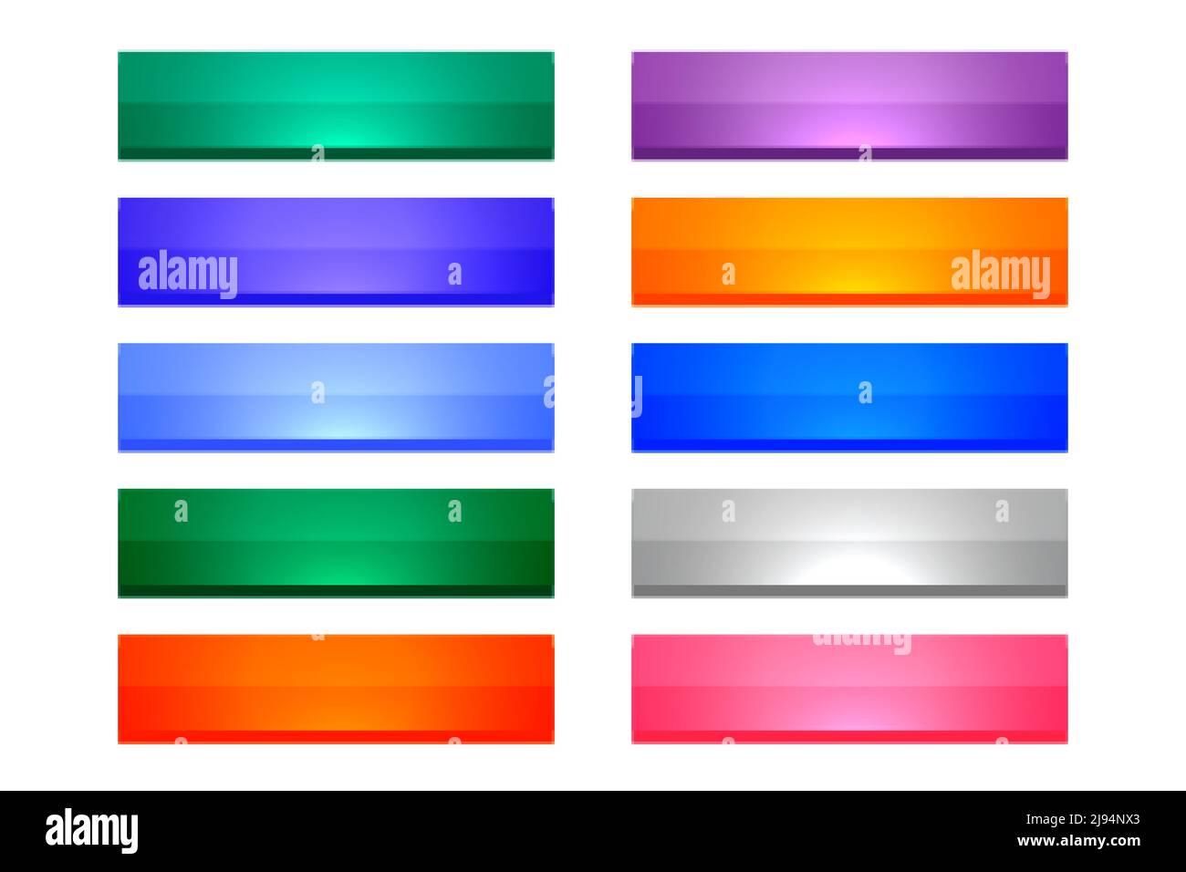 3d style shiny rectangular buttons set of ten Stock Vector Image & Art ...