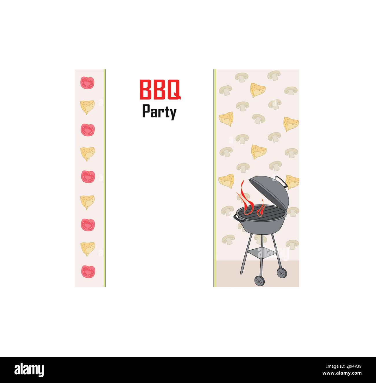 Barbecue Party menu card Invitation Stock Vector
