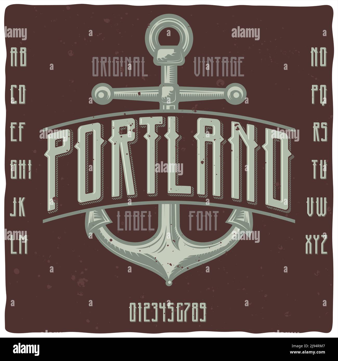 Original label typeface named "Portland". Good handcrafted font for any