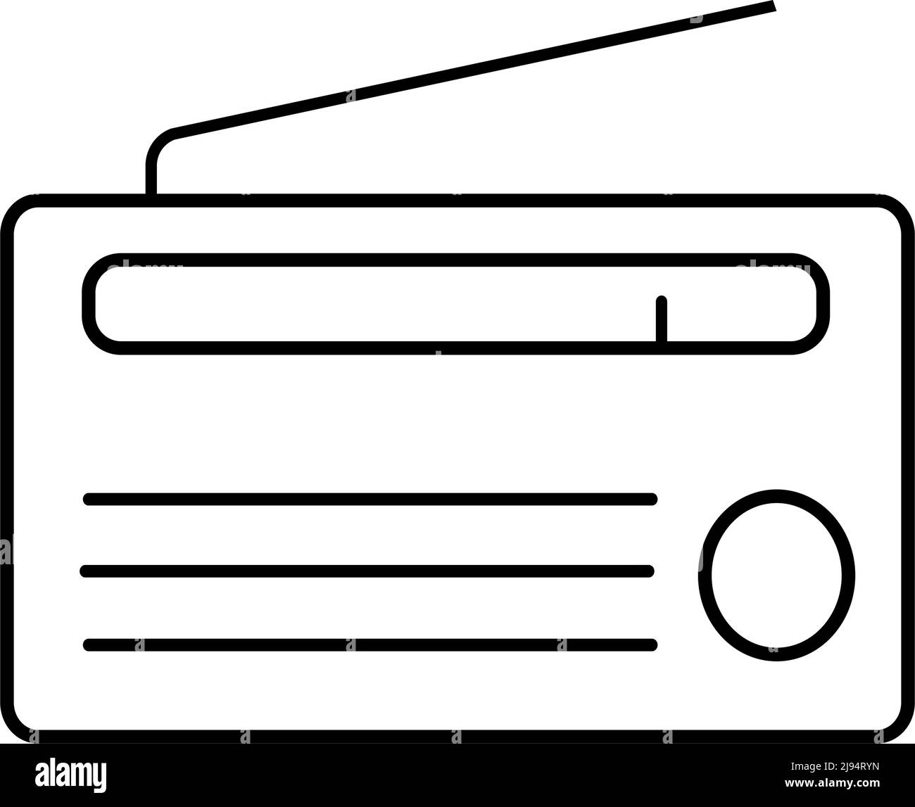 Radio icon. Simple icon black line with white background Stock Vector