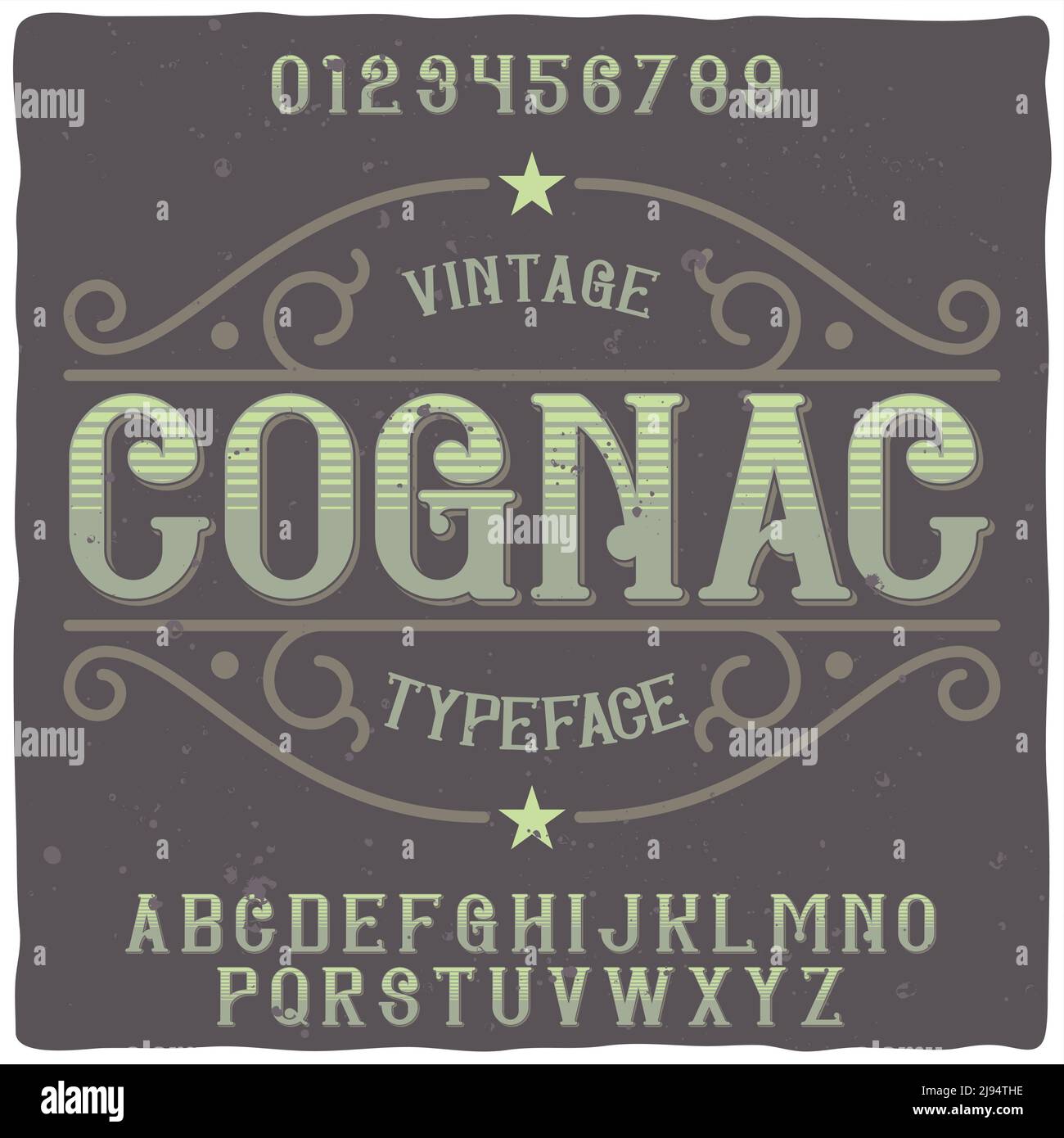 Original label typeface named "Cognac". Good handcrafted font for any