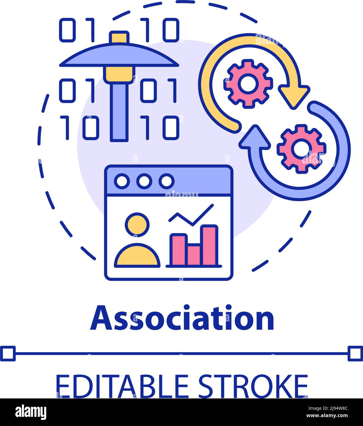 Association concept icon Stock Vector