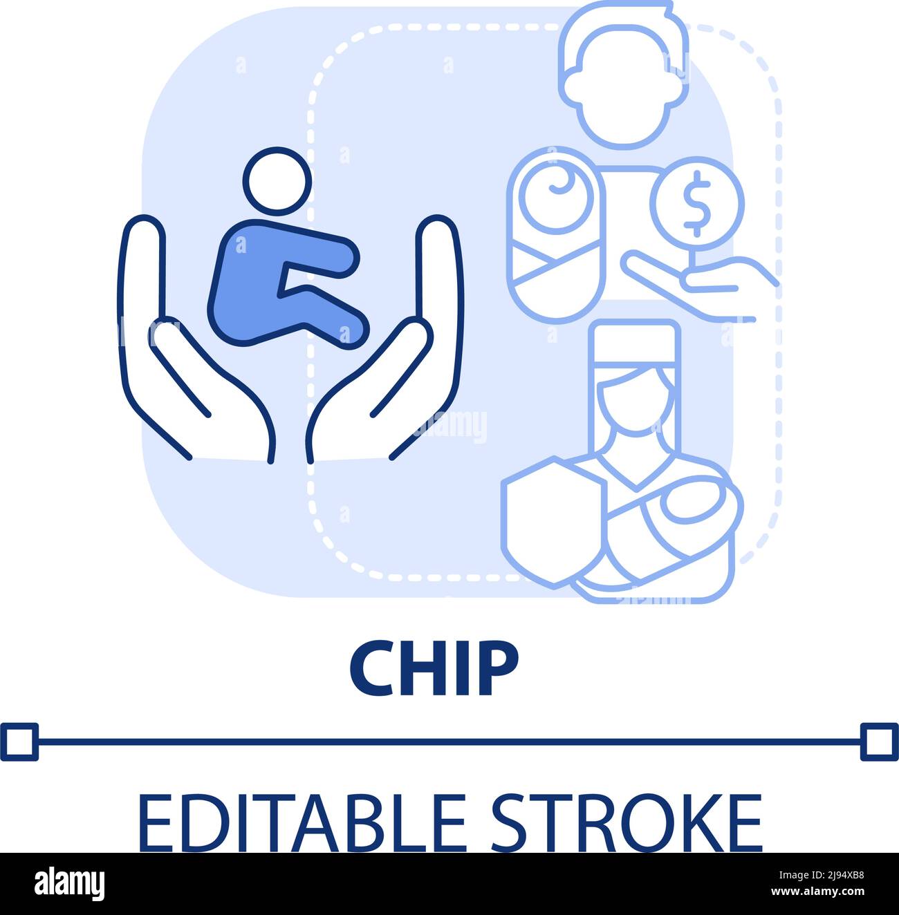 CHIP light blue concept icon Stock Vector