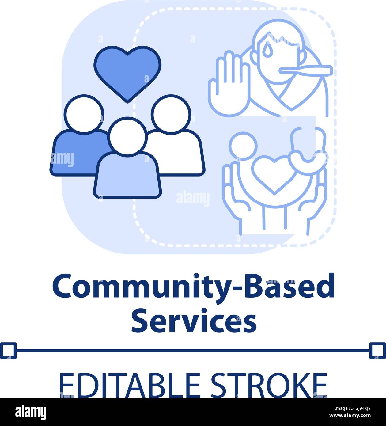 Community based services light blue concept icon Stock Vector Image ...