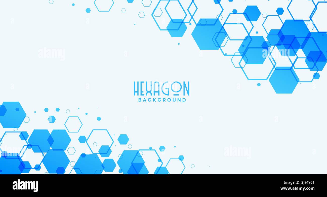 abstract white background with blue hexagonal shapes Stock Vector Image ...