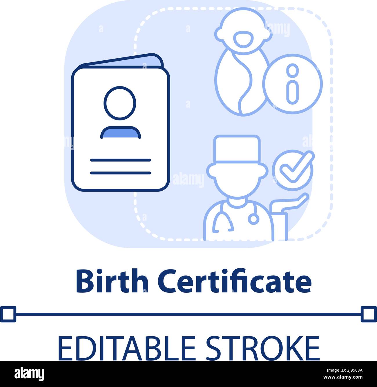 Birth certificate light blue concept icon Stock Vector Image & Art Alamy