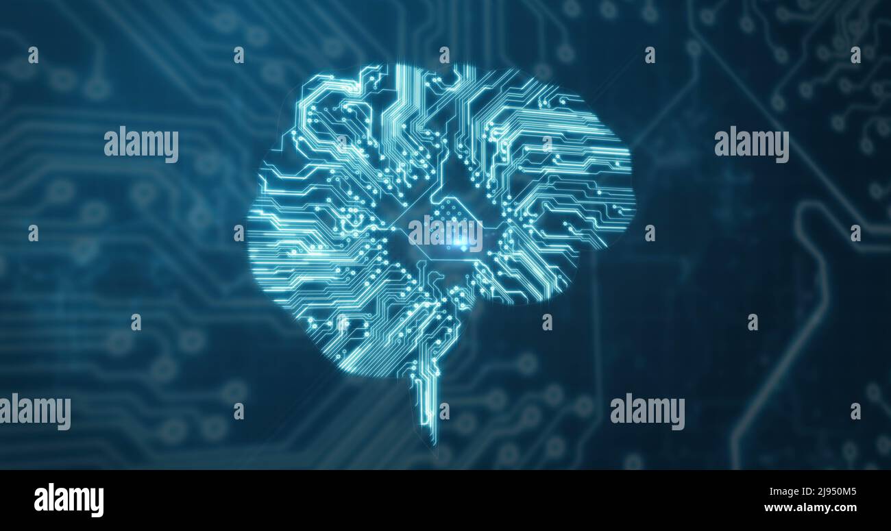 Conceptual image of circuit connection brain Stock Photo