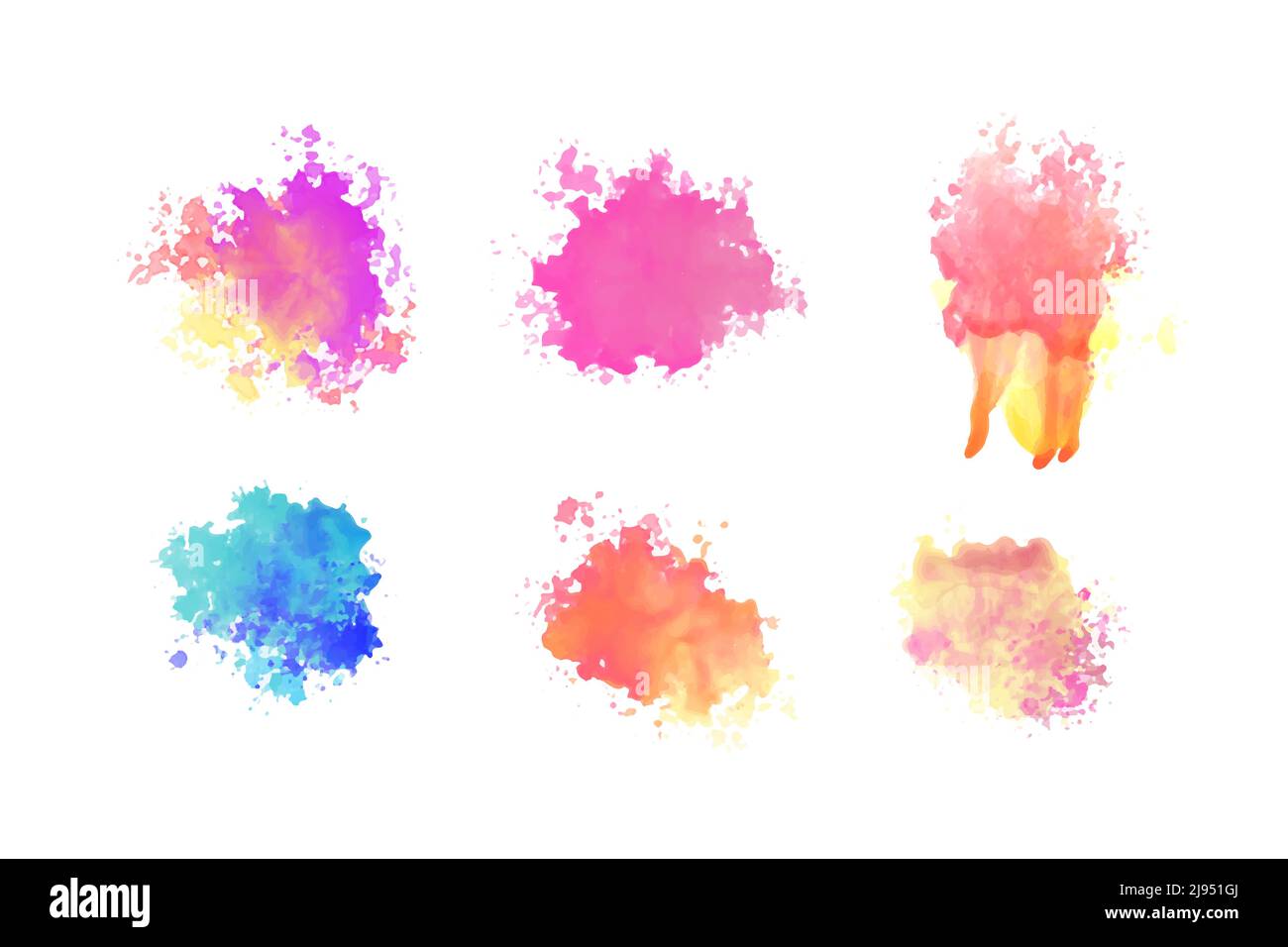 hand drawn watercolor paint brush splatter set design Stock Vector Image & Art Alamy