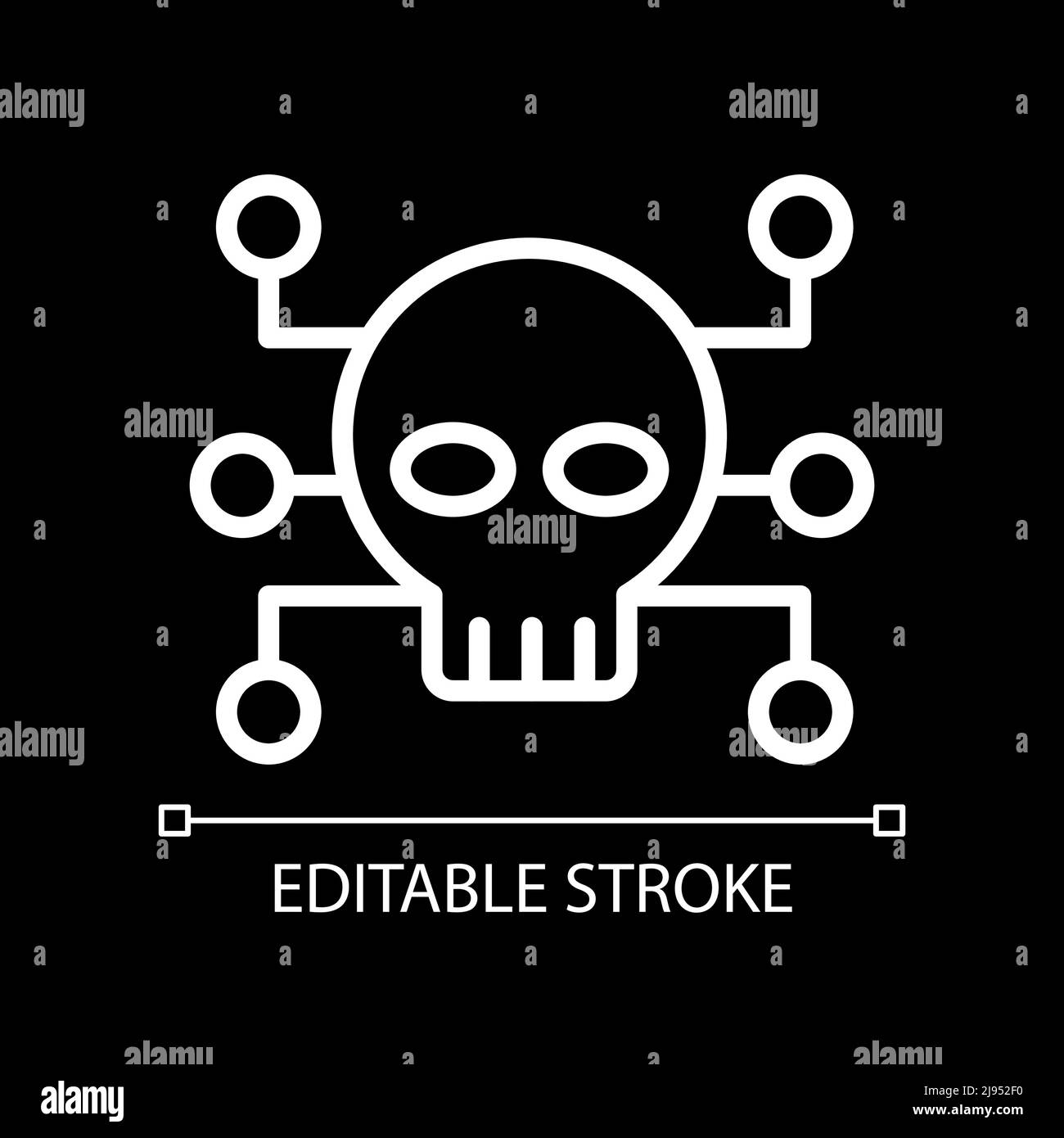 Cybercrime pixel perfect white linear icon for dark theme Stock Vector ...