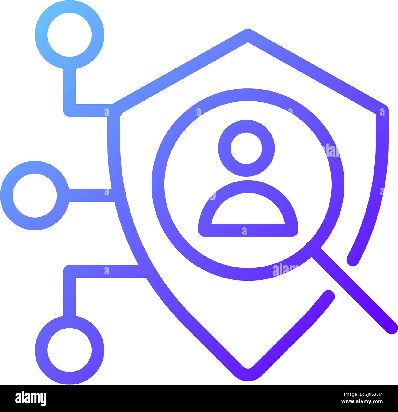 Access control pixel perfect gradient linear vector icon Stock Vector