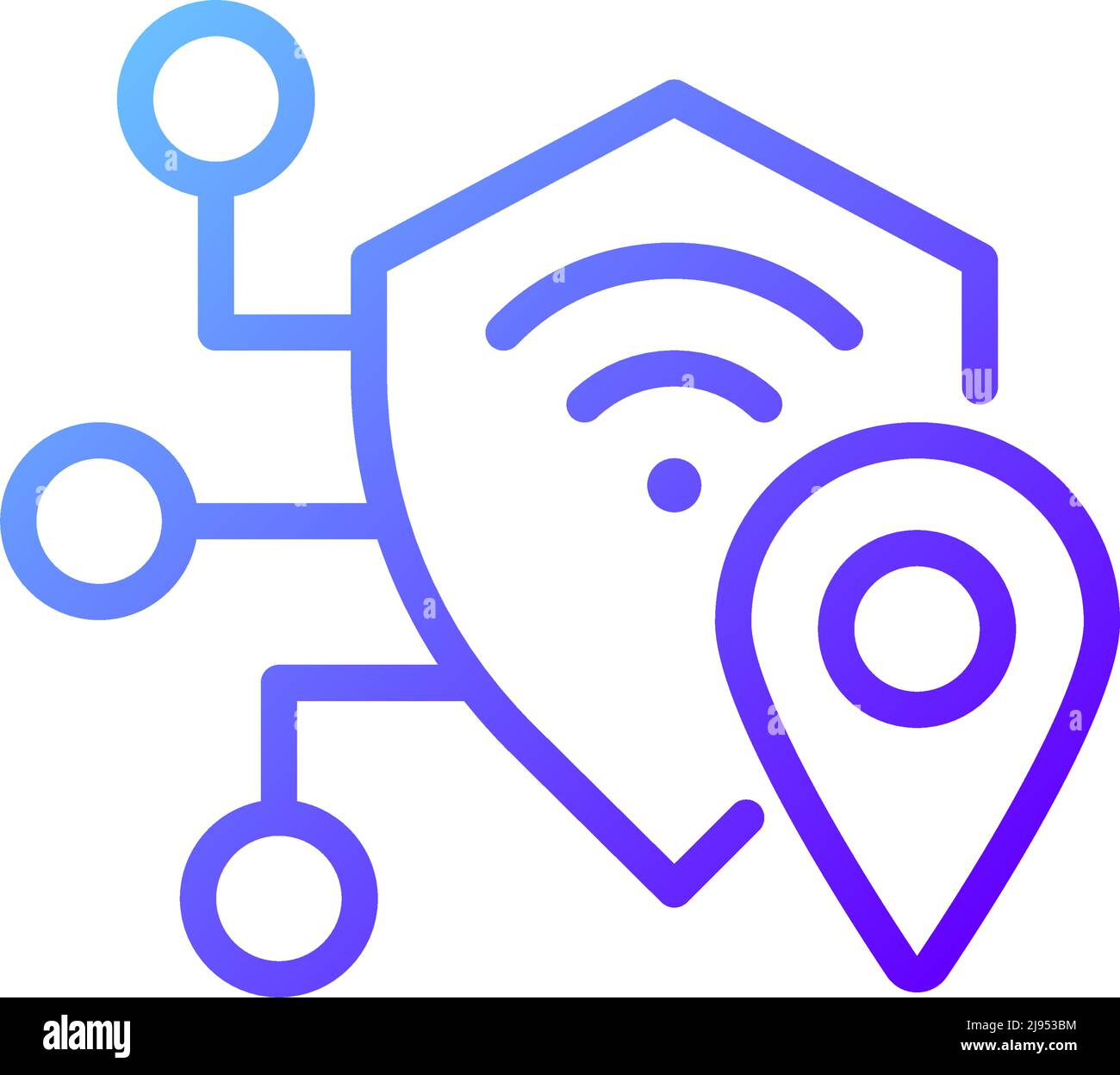 VPN pixel perfect gradient linear vector icon Stock Vector
