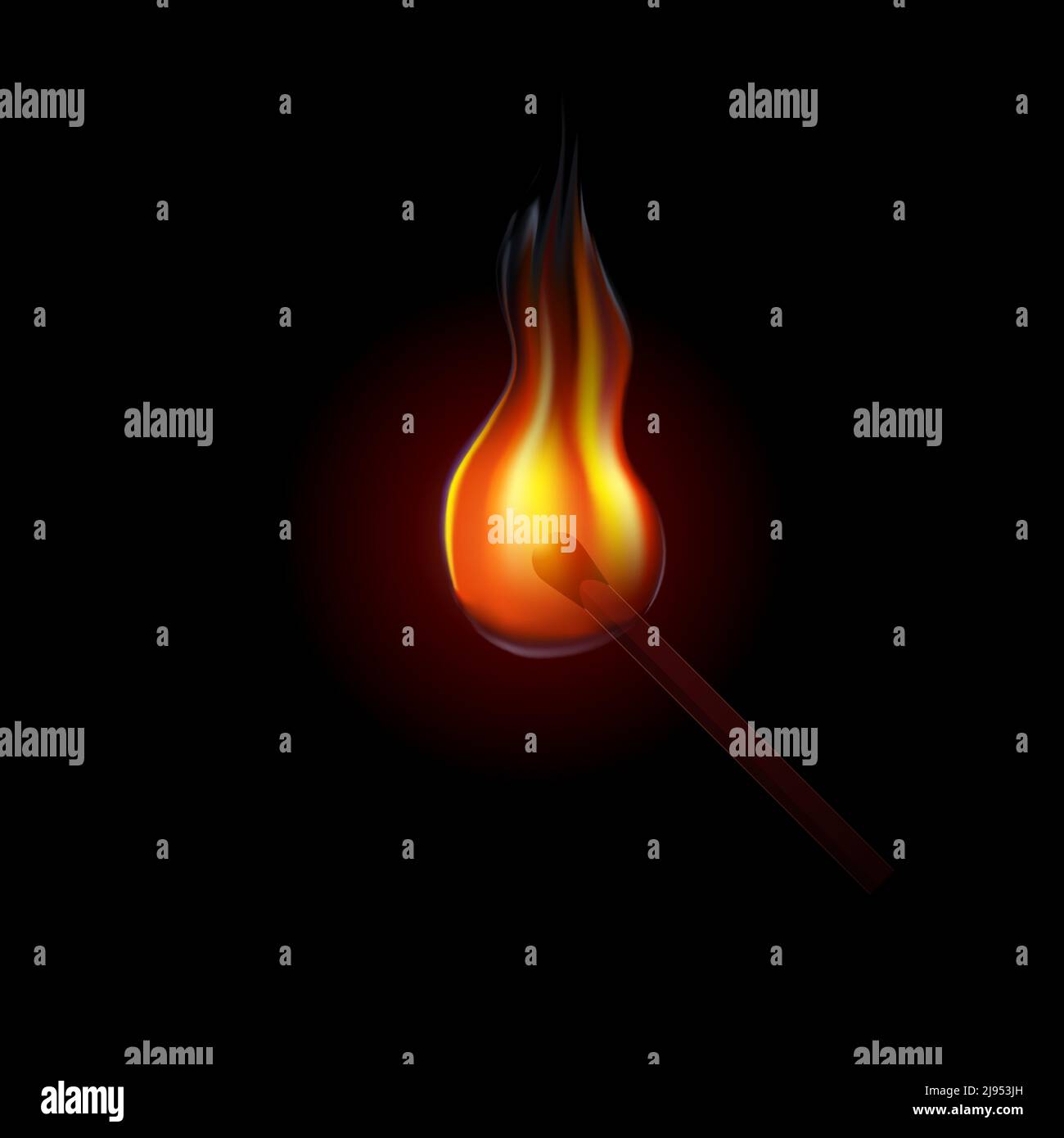 Vector illustration of a burning match. EPS10 Stock Vector Image & Art