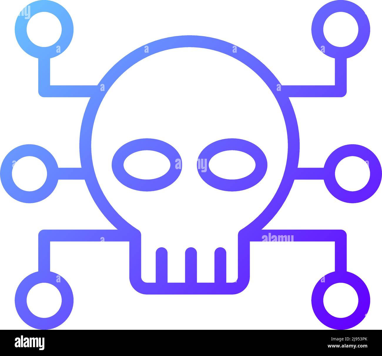 Cybercrime pixel perfect gradient linear vector icon Stock Vector