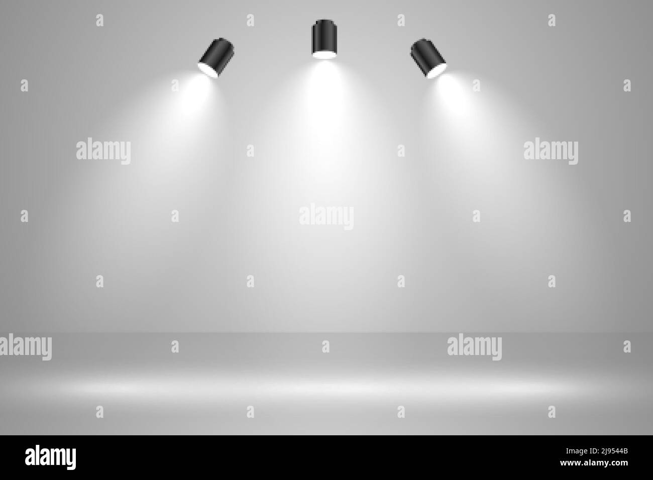 realistic studio lights empty background design Stock Vector Image