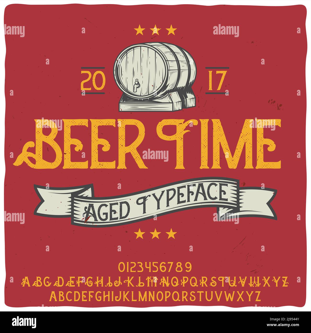 Original label typeface named "Beer Time". Good handcrafted font for