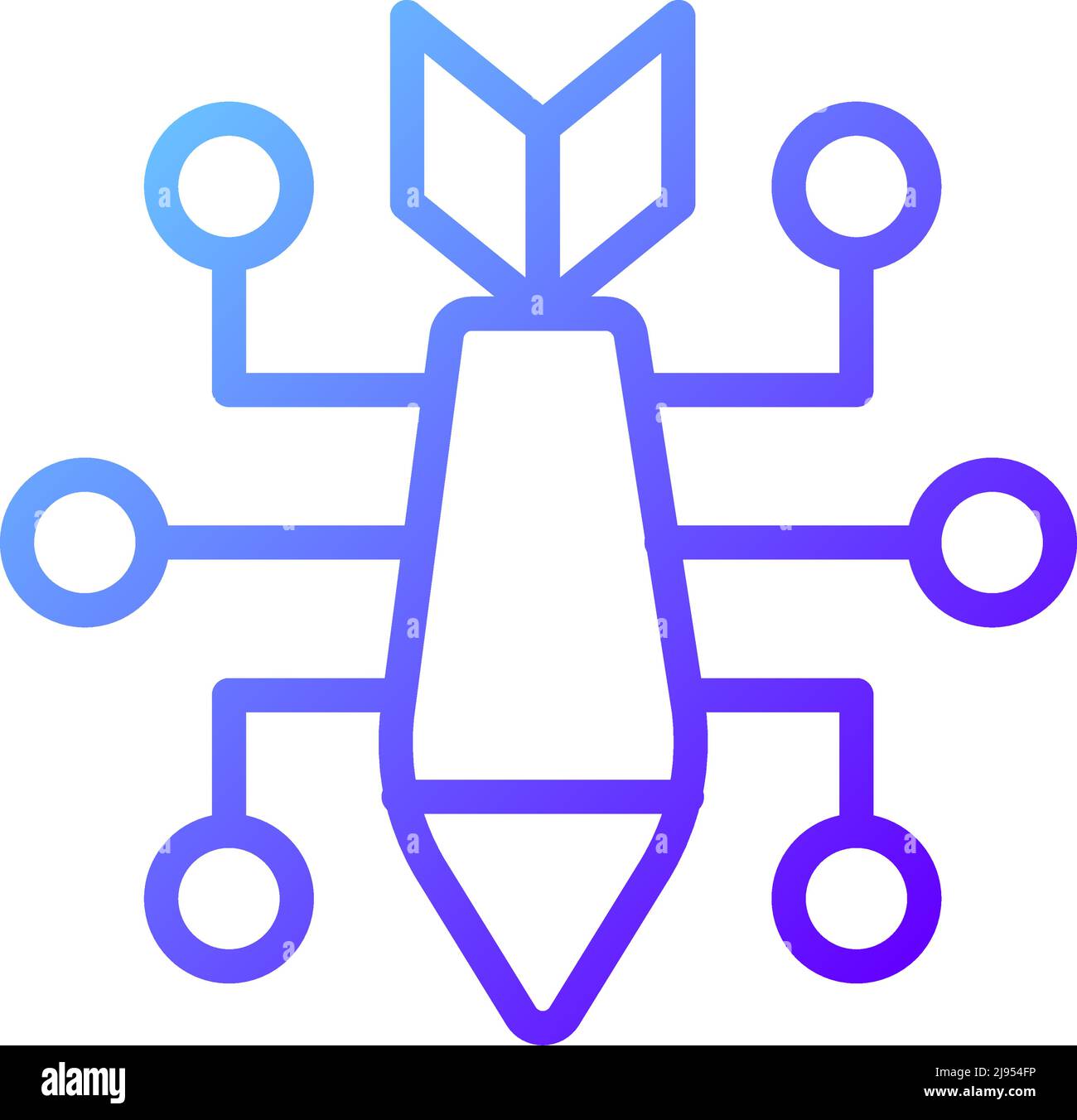 Cyber attack pixel perfect gradient linear vector icon Stock Vector