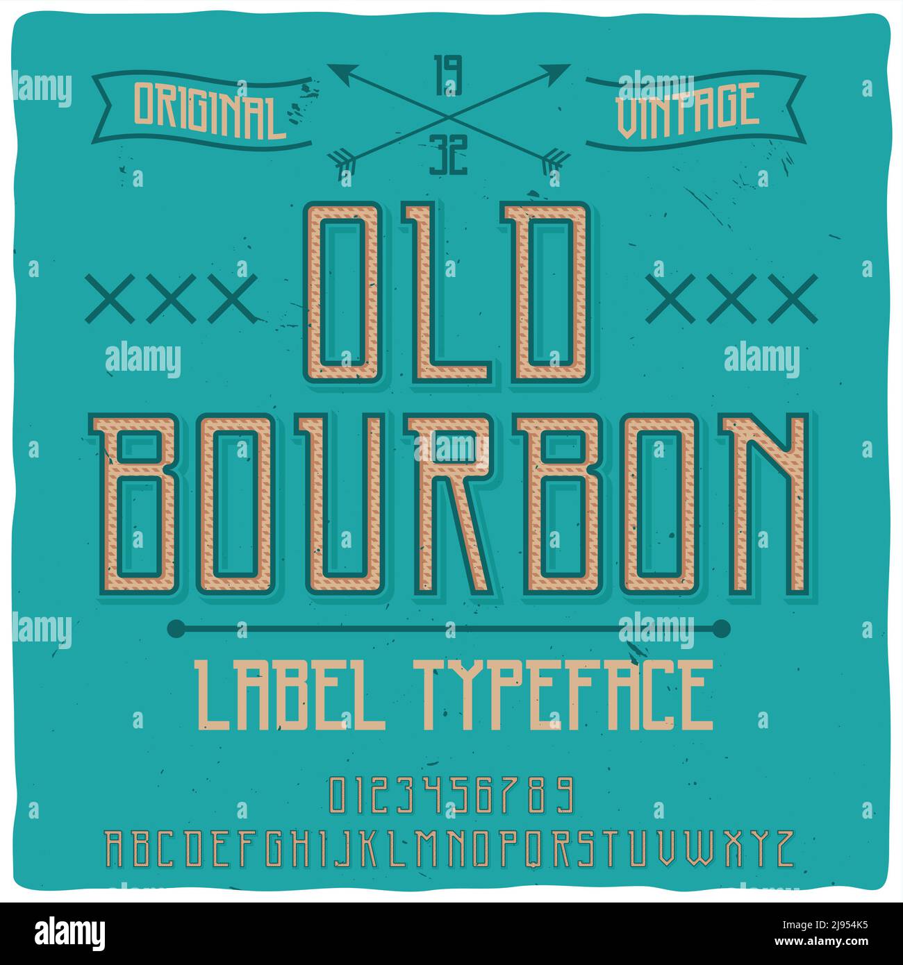 Original label typeface named "Old Bourbon". Good handcrafted font for