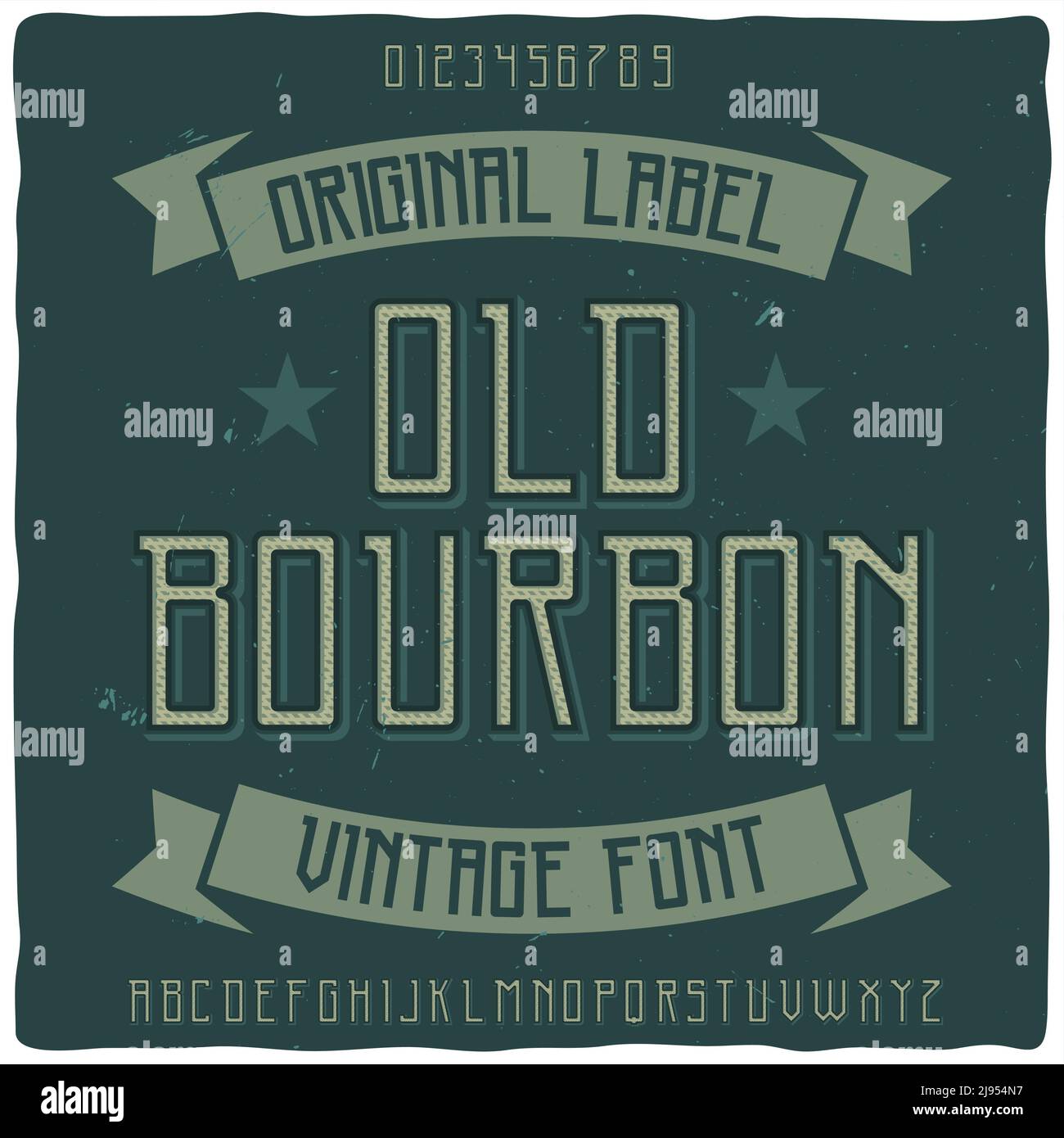 Original label typeface named "Old Bourbon". Good handcrafted font for