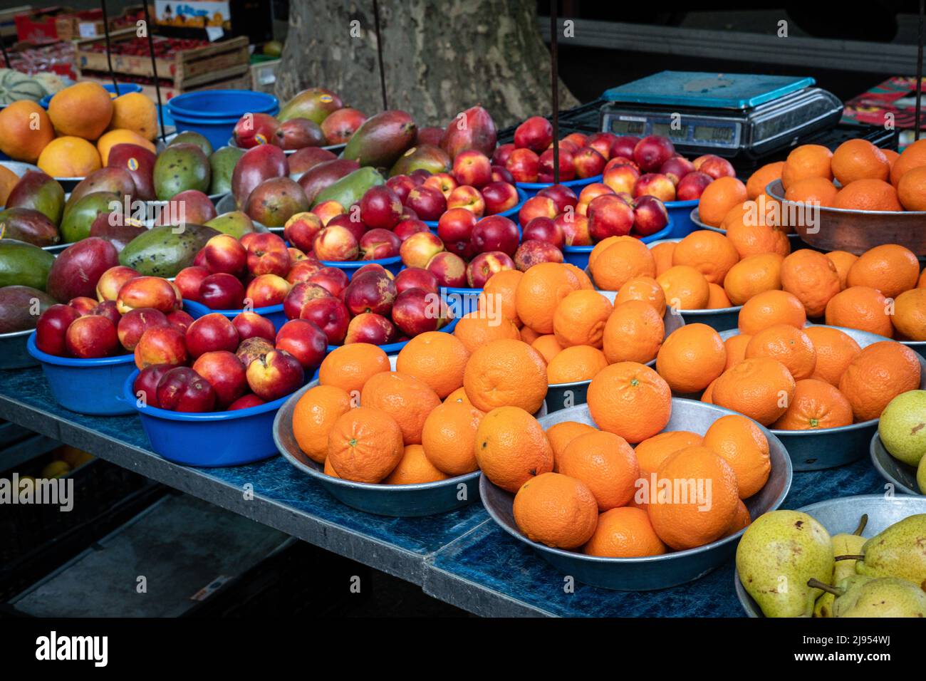 Lyon (France), 13 May 2022. Fruit and vegetable food market on Quai