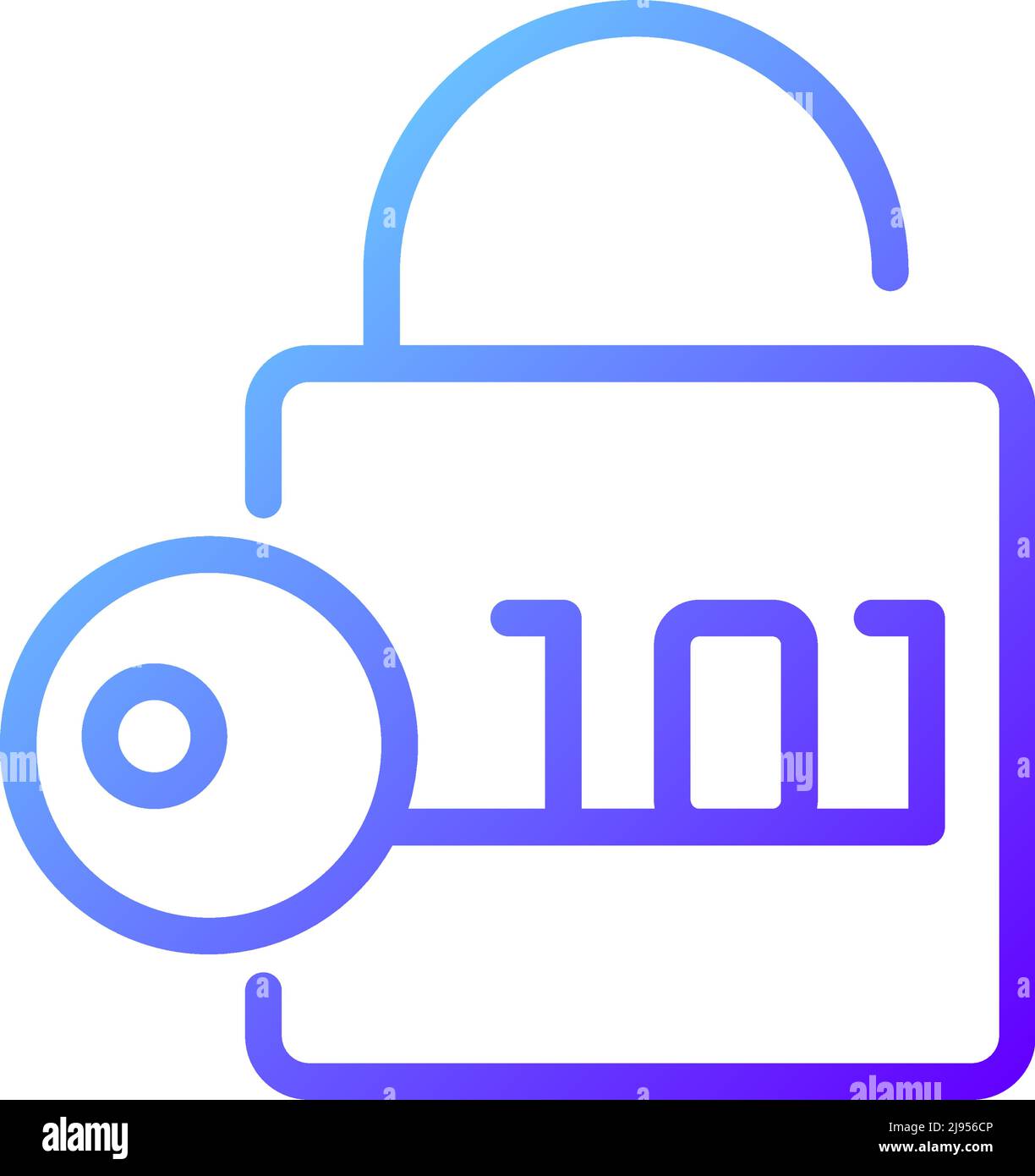 Decryption pixel perfect gradient linear vector icon Stock Vector