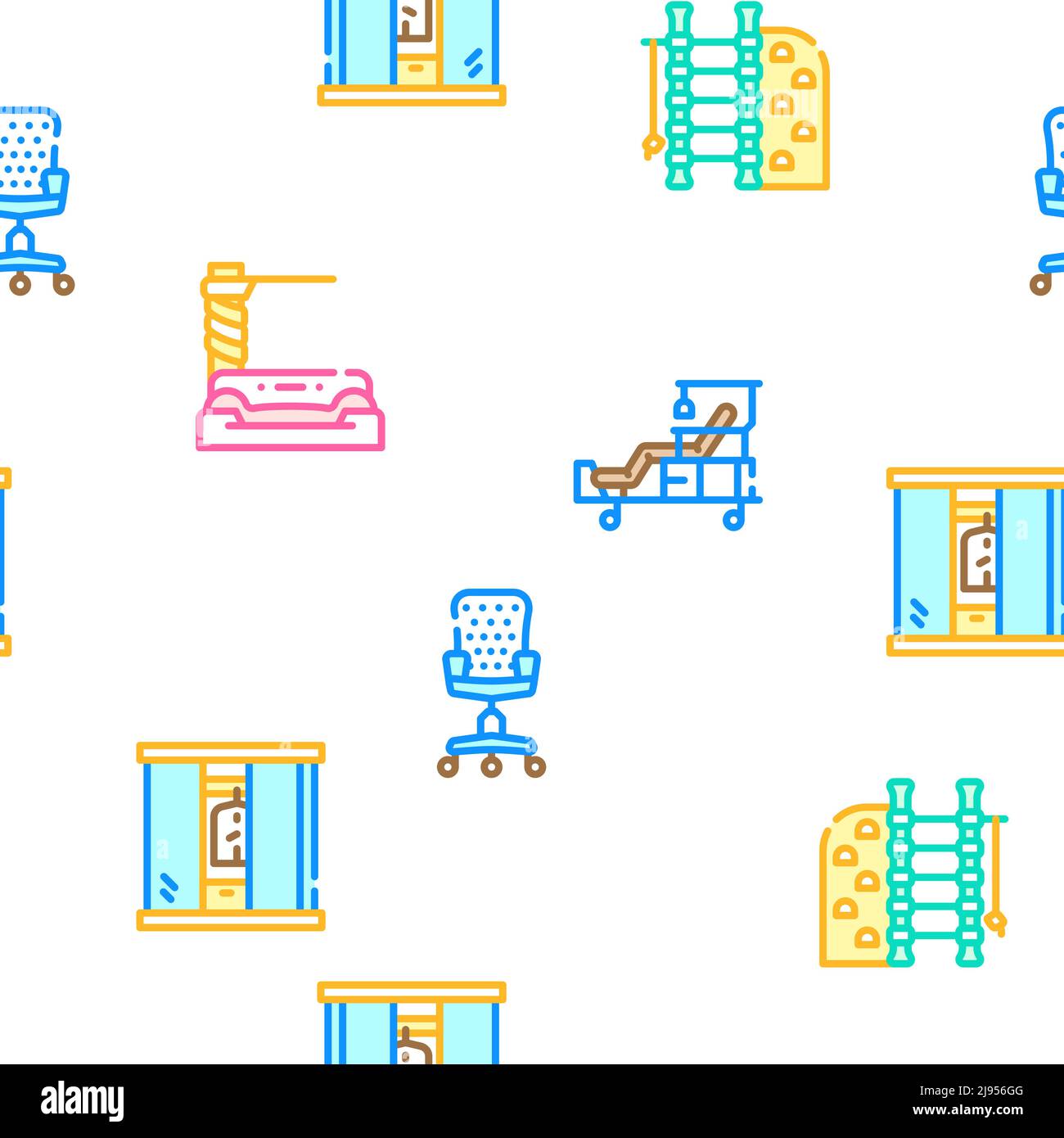 Furniture House Room Interior Icons Set Vector Stock Vector Image & Art ...