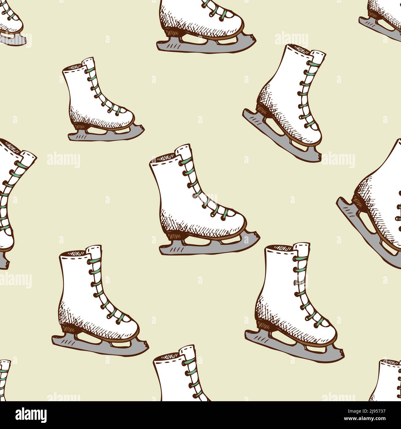 Seamless pattern with racing skates. Sport wallpaper or background, vector illustration Stock