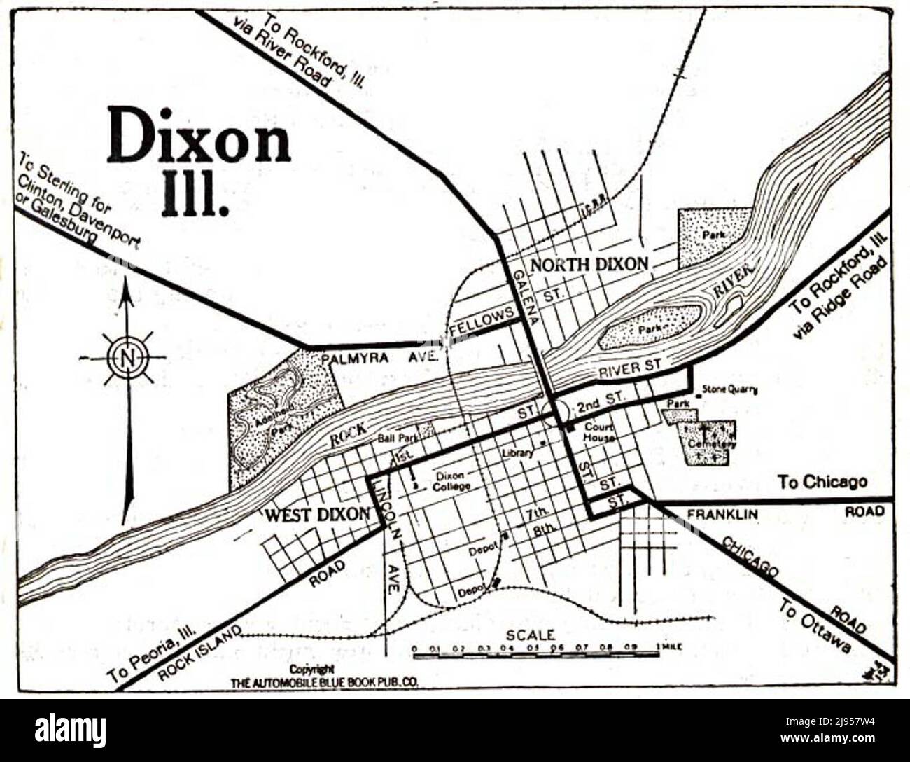 Map of Dixon in 1919 Stock Photo Alamy