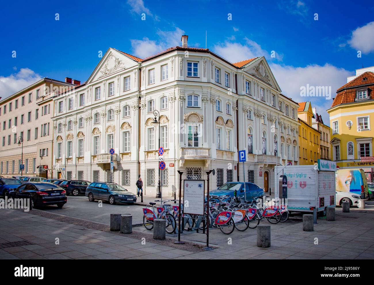 WARSAW, POLAND. MARCH 08. Big shopping centre on the square at the old city. Stock Photo