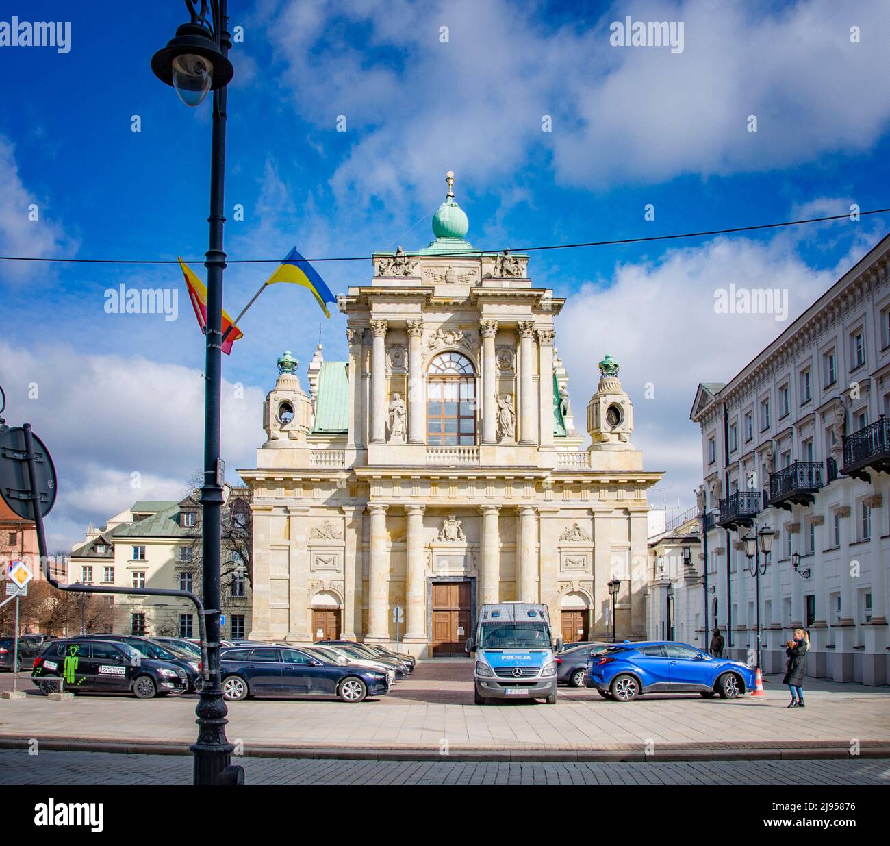 WARSAW, POLAND. MARCH 08. Church of the assumption of the virgin mary and of st joseph. Old city center Stock Photo