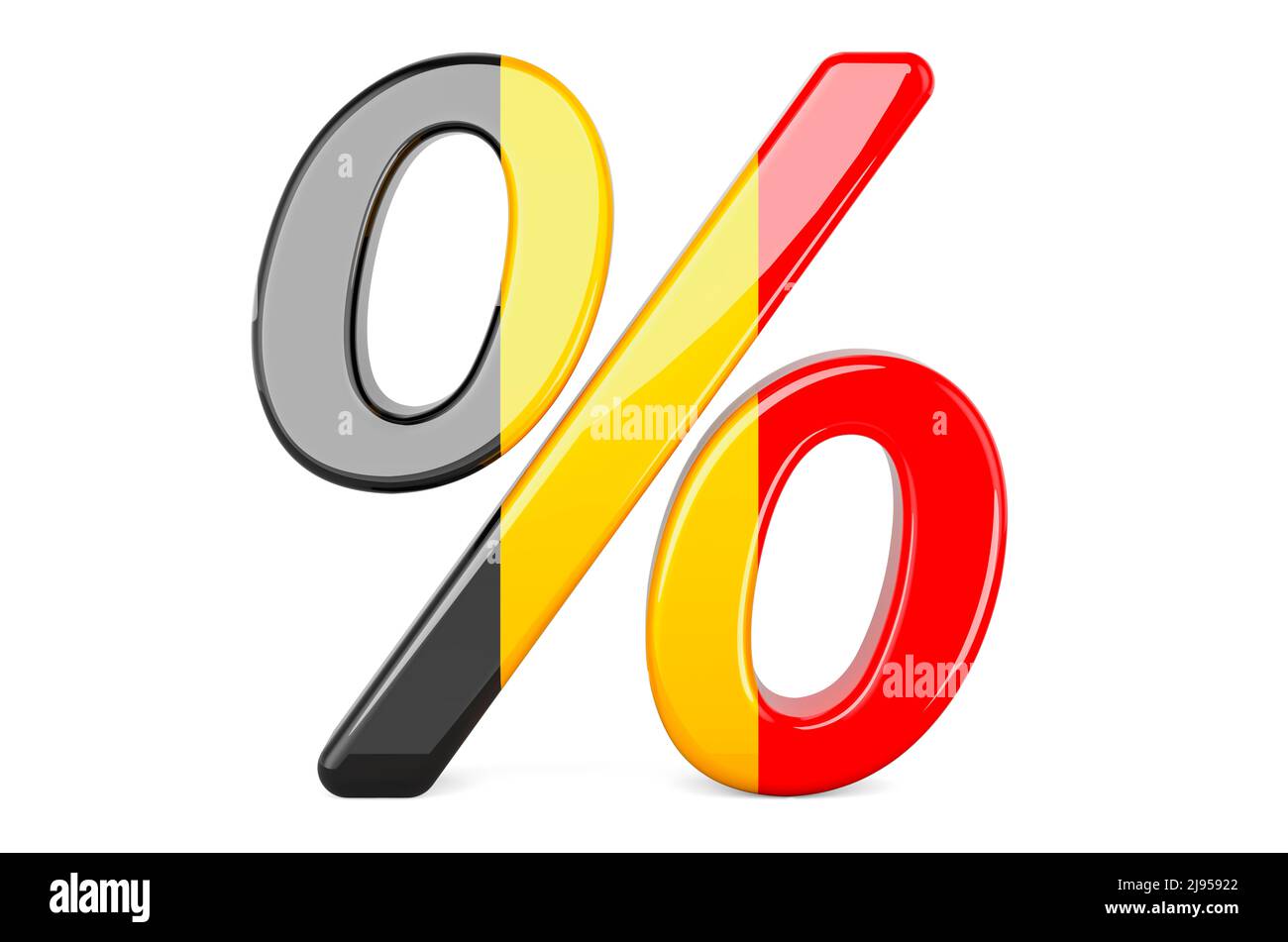 Percent with Belgian flag, 3D rendering isolated on white background ...
