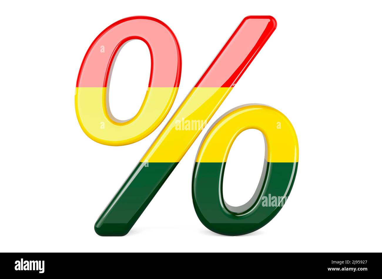 Percent with Bolivian flag, 3D rendering isolated on white background ...