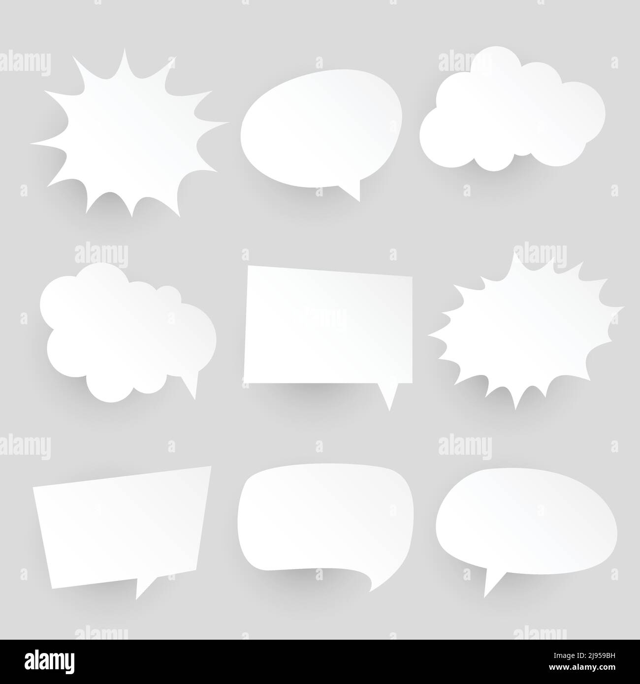 Set comic pop art bubbles Black and White Stock Photos & Images - Alamy