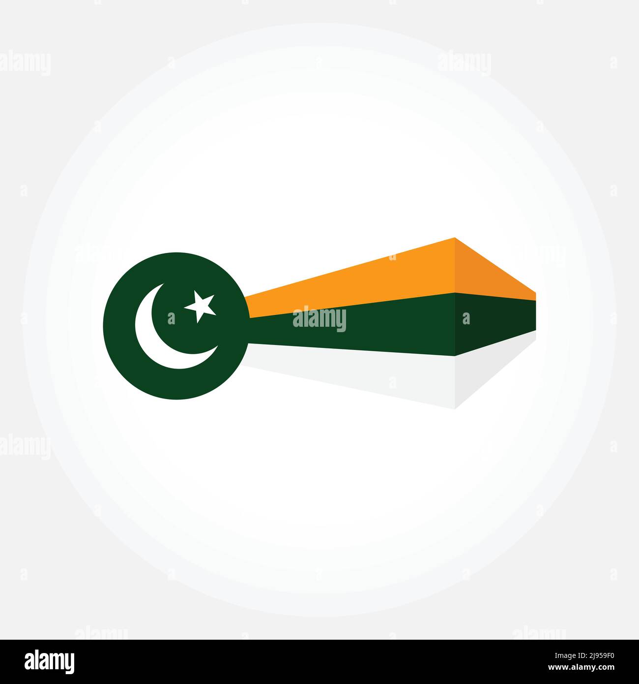 Kashmir Flag on white background Stock Vector