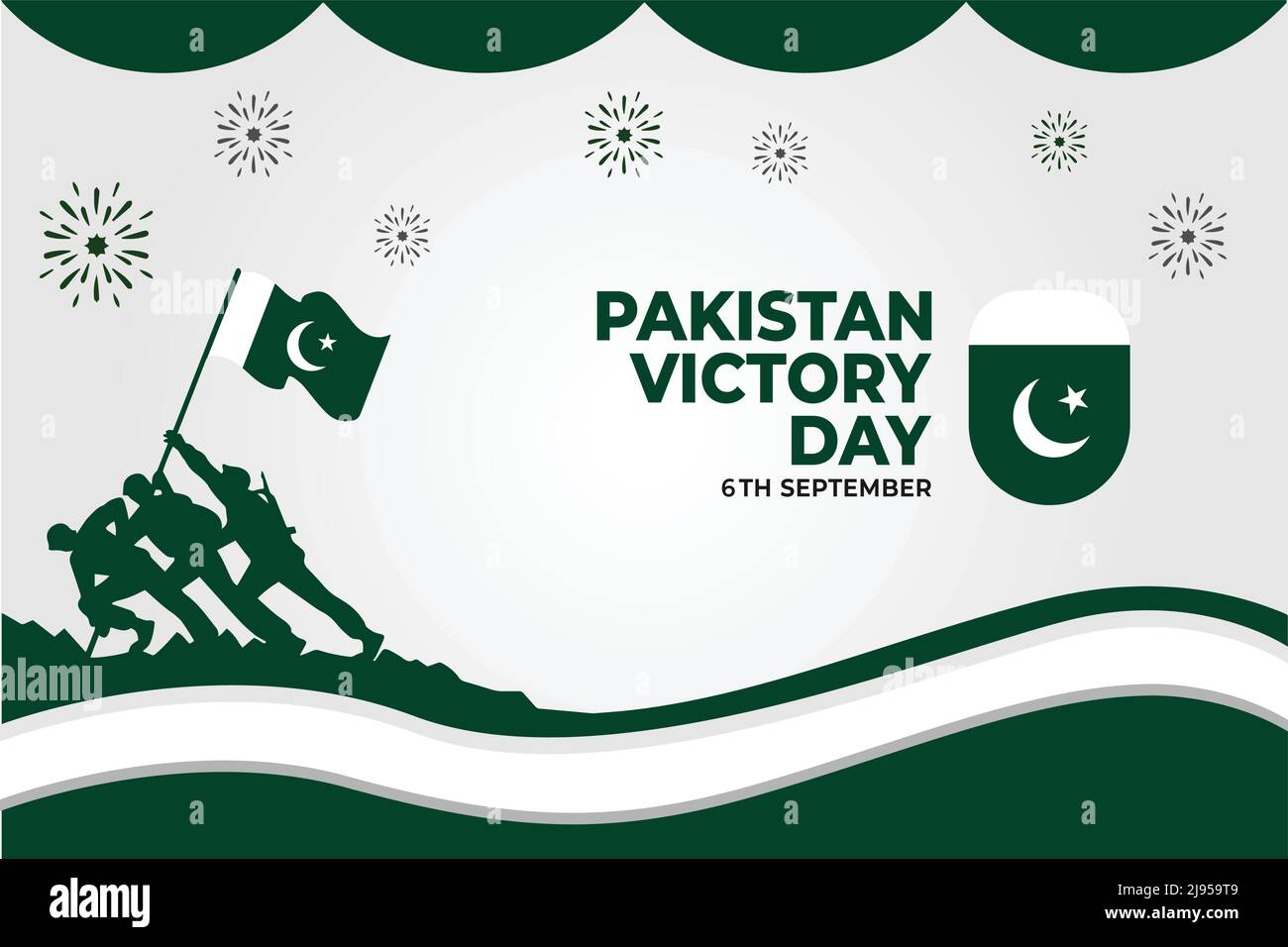 Pakistan victory day with Pak soldier Stock Vector