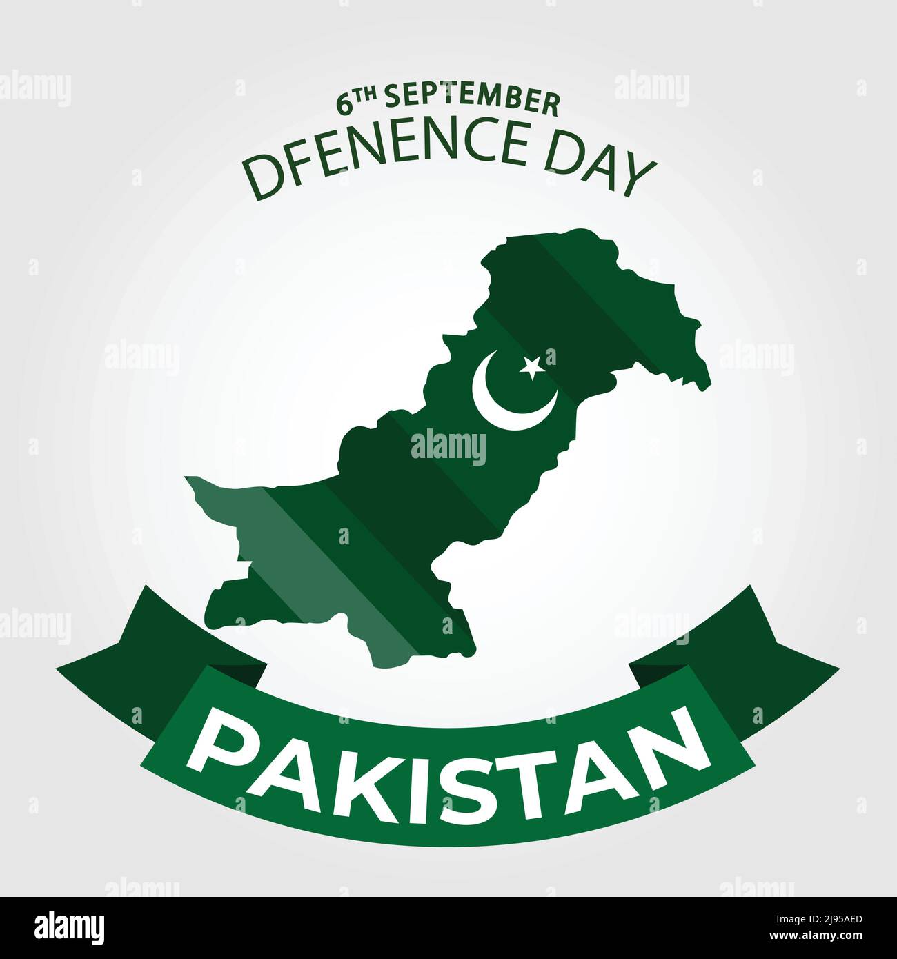 Pakistan defense day with flag and map on white background Stock Vector