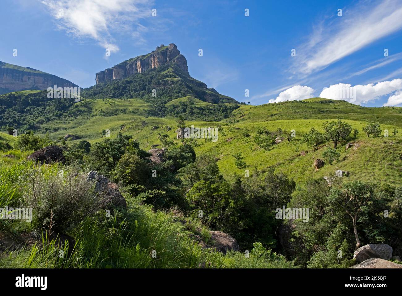 Lookout Rock, rocky outcrop in the Royal Natal National Park, KwaZulu-Natal, South Africa Stock Photo