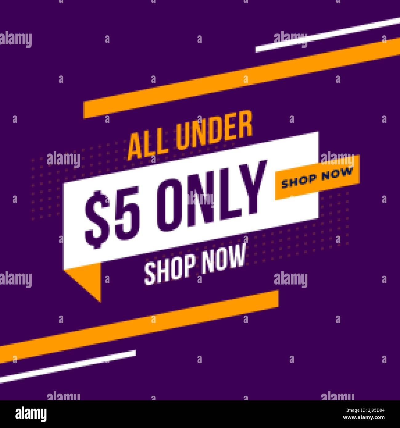 dollar five only store promotional banner design Stock Vector Image