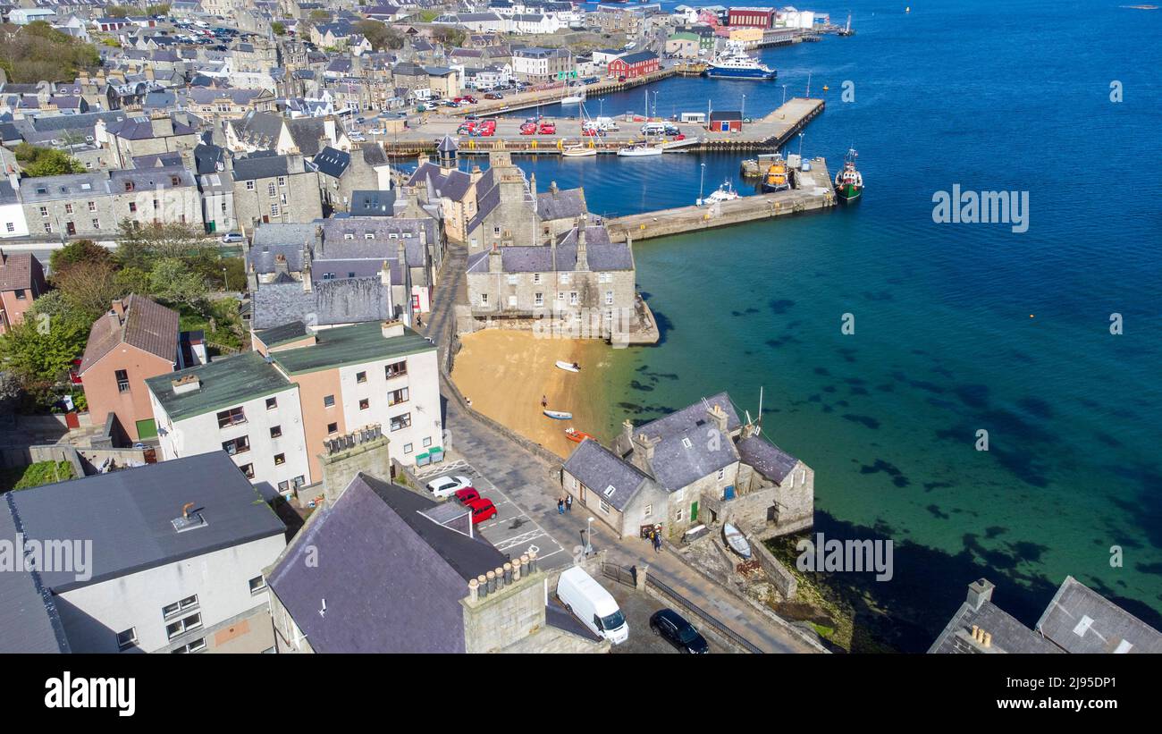 Lerwick Shetland over looking the Lodberries and Jimmy Perez house form the Shetland TV series Stock Photo