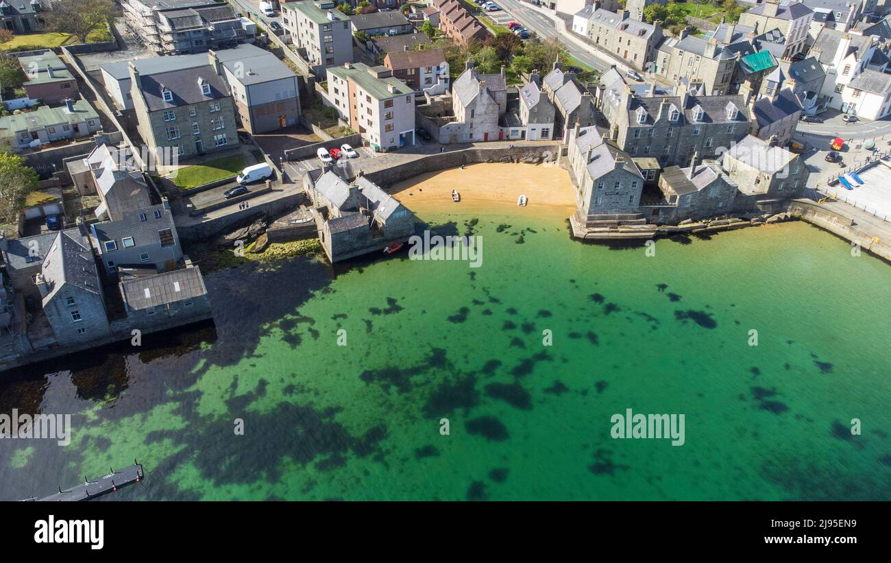 Lerwick Shetland over looking the Lodberries and Jimmy Perez house form