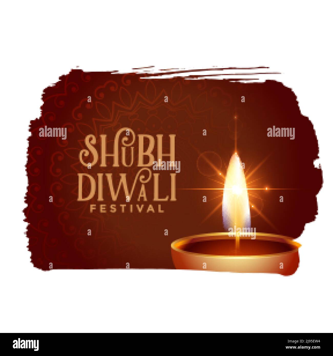 shubh diwali background with shiny diya design Stock Vector Image & Art -  Alamy