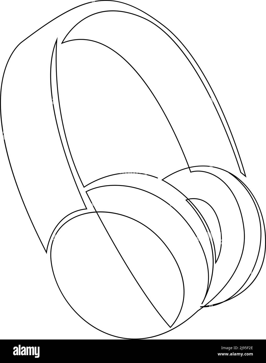 Wireless headphones continuous line drawing. Drawing by line. Vector