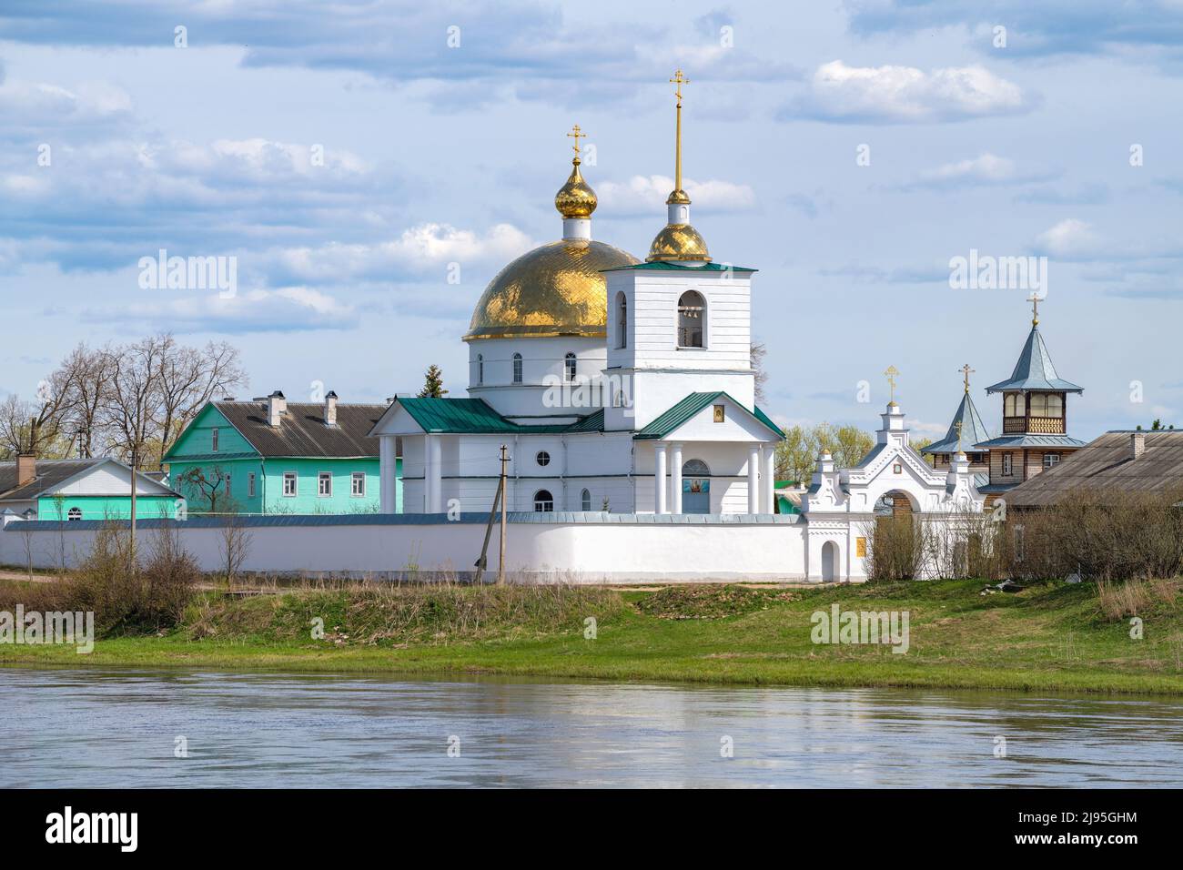 Spaso-Kazansky Simansky monastery on a May day. Ostrov. Pskov region, Russia Stock Photo