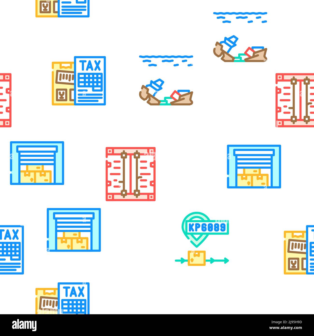 Export And Import Transportation Icons Set Vector Stock Vector Image ...