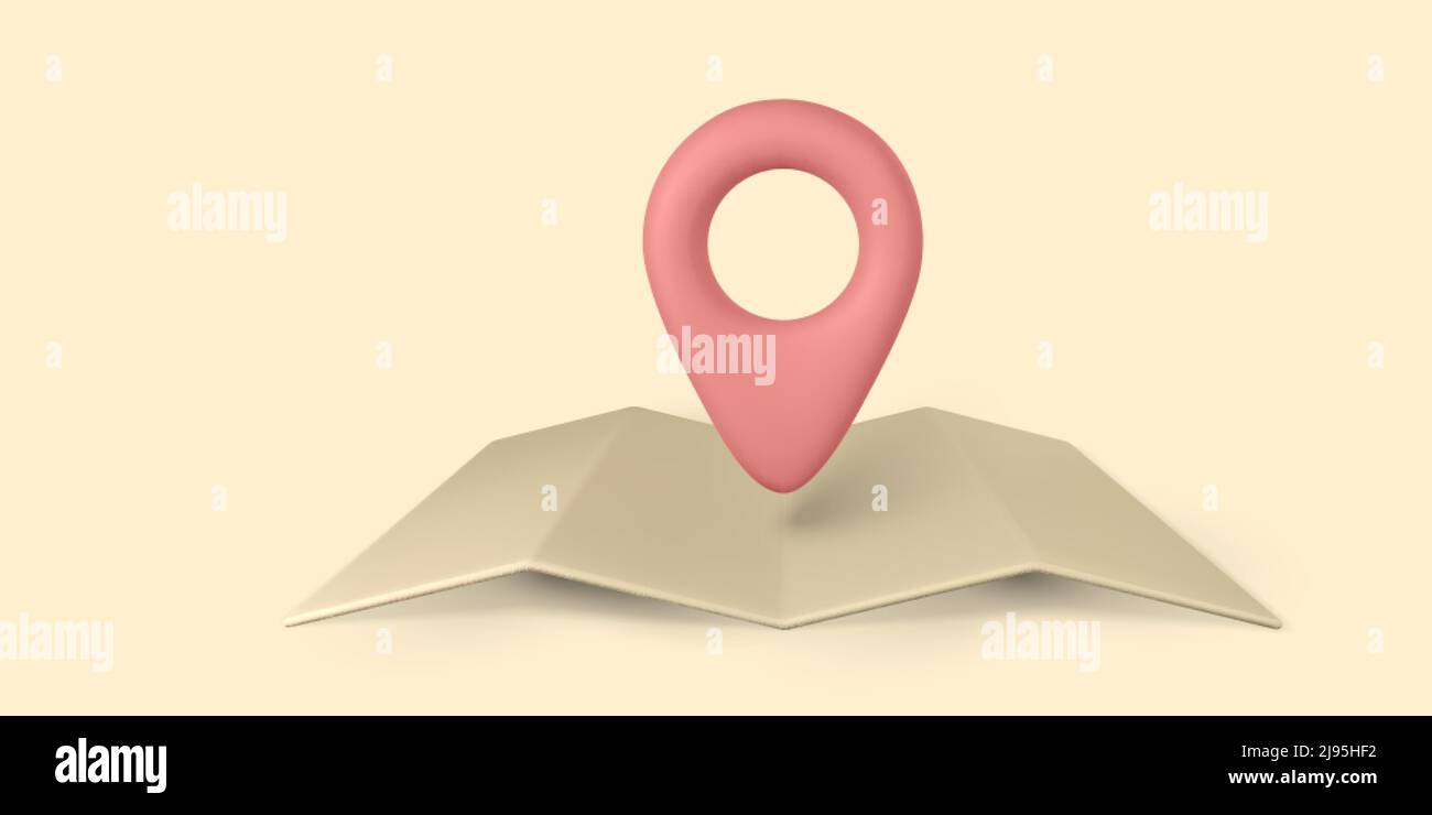 3d pin point marker with shadow. Location icon on map. Vector ...