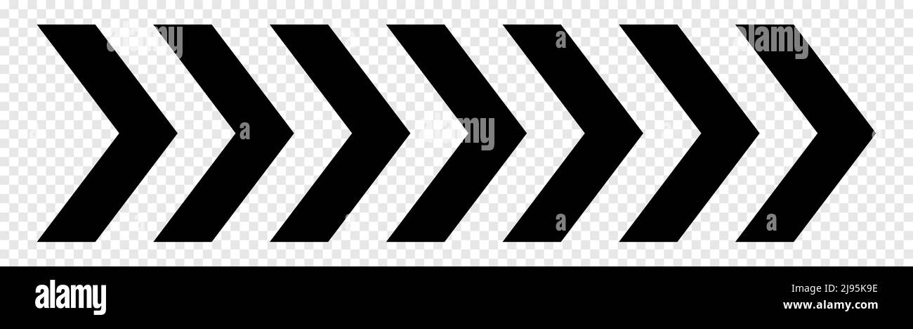 Set of black arrow icons. Vector illustration isolated on transparent ...